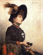 unknow artist, Portrait of a lady with binoculars